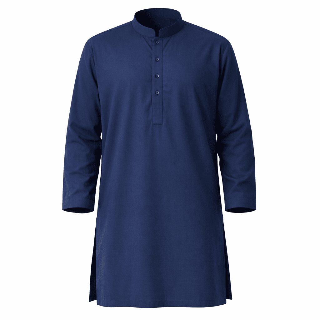 Men's Kurta - Navy Blue Cotton