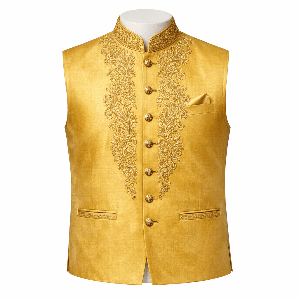 Men's Waistcoat - Golden Silk