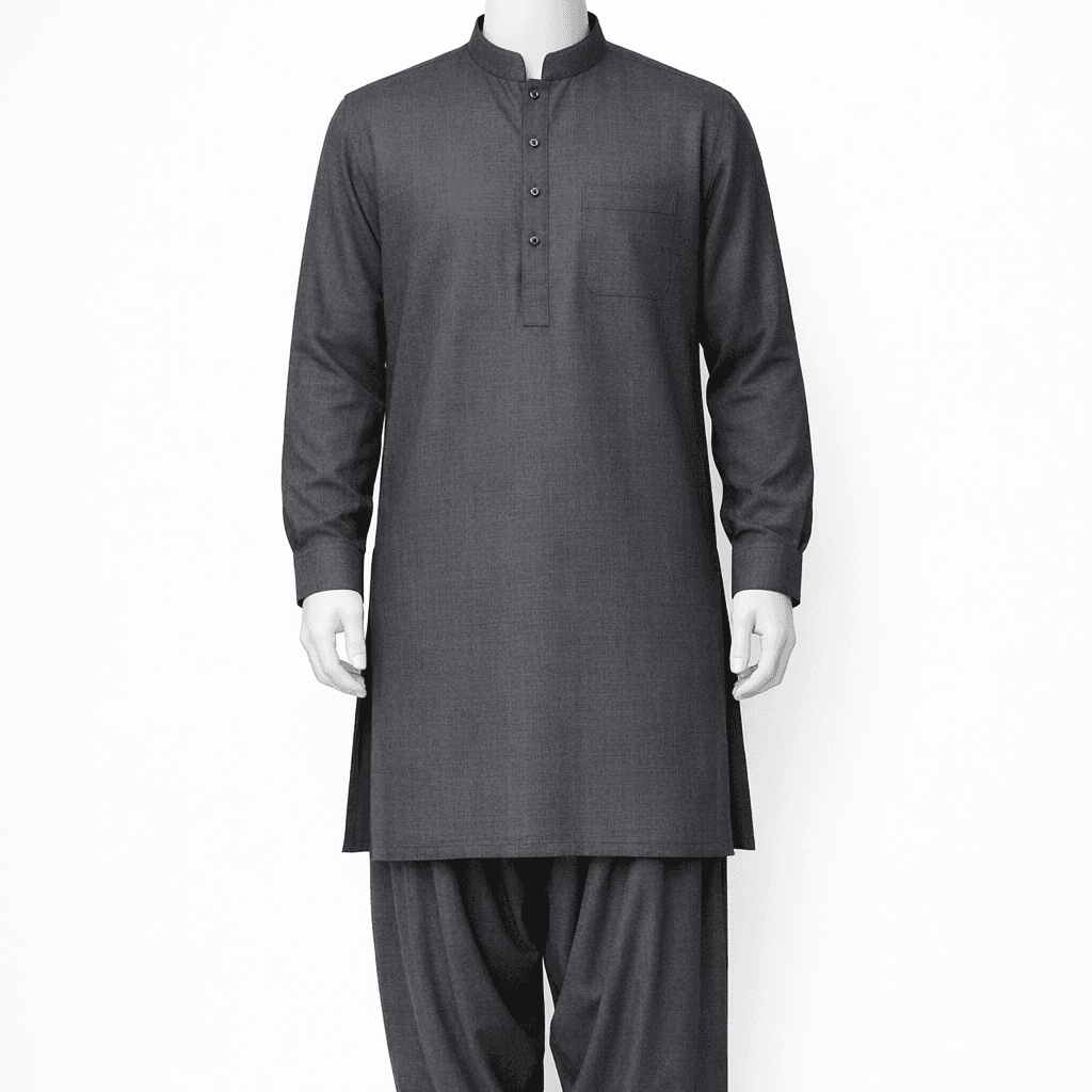 Men's Suit - Charcoal Grey Karandi