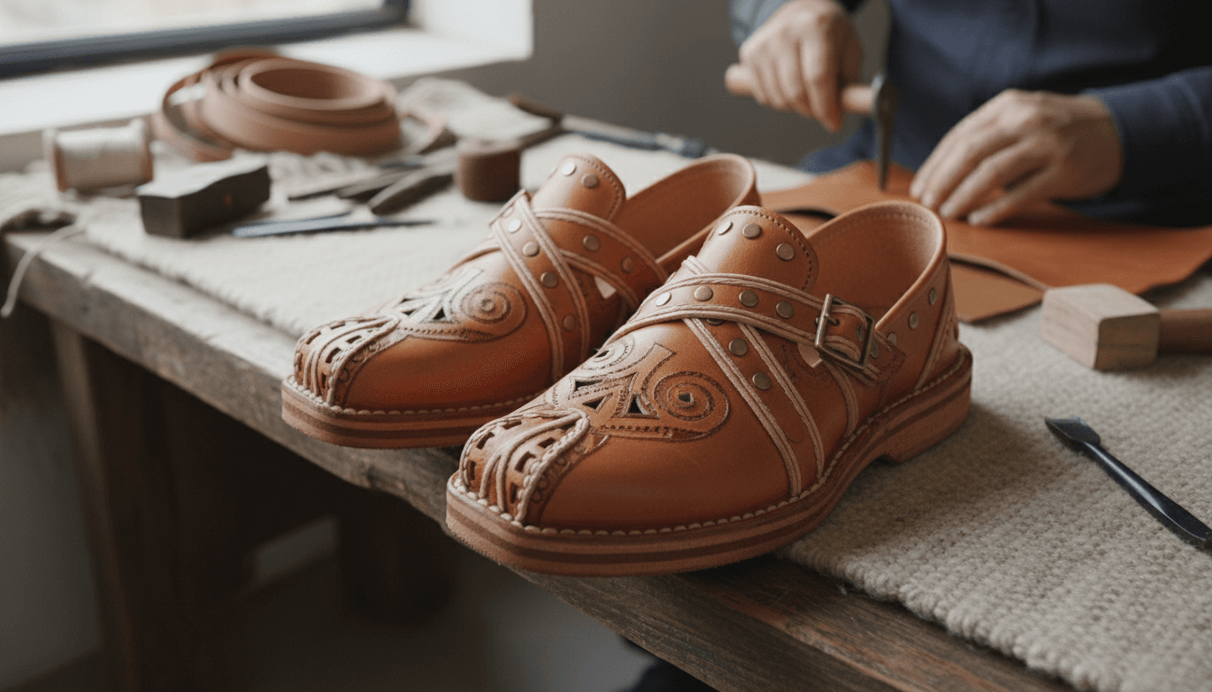 Leather khuri shoes