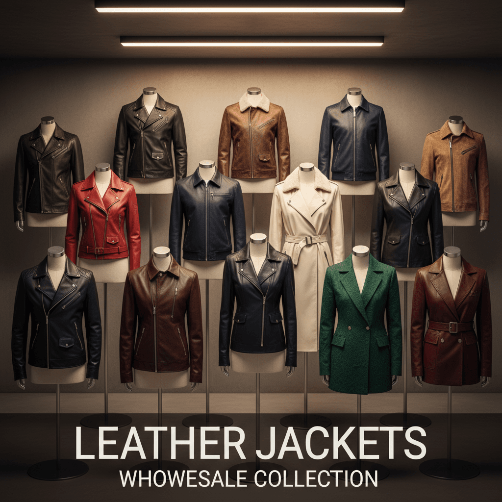 Fashion leather jackets in multiple styles and colors